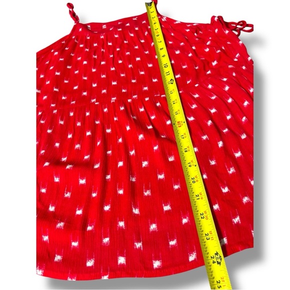 Universal Thread Red With White Pattern Sleeveless Adjustable Tiered Tank Top - Picture 11 of 16
